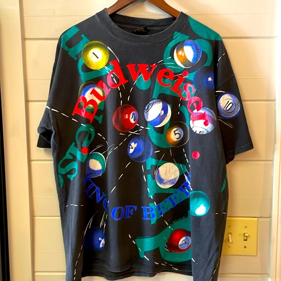 Brockum Worldwide Other - VINTAGE 90's BUDWEISER "BILLIARDS AND BALLS"
ALL OVER PRINT T-SHIRT Size XL.